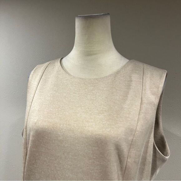 Calvin Klein Elegant tan Cream Sleeveless Dress size 14 - Picture 2 of 15